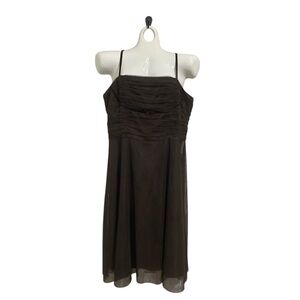 Vintage Evan-Picone brown spaghetti strap tulle dress